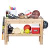 2 Tier Adjustable Cedar Wood Multipurpose Storage Shelves - Made In USA