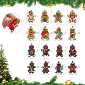Christmas Decorations - 16-Piece Gingerbread Man Ornaments for Christmas Tree Set with Gift Box, 3 Inch Assorted Hanging Decor for Christmas Tree