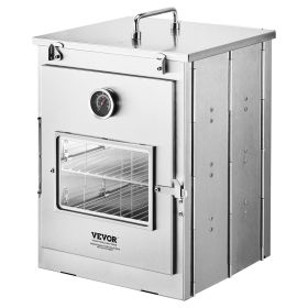 Foldable Camping Oven, Stainless Steel Portable Camping Stove, with 3 Tier Grill, Handle and Thermometer, Use with Wood Burning Fire, Propane Sto