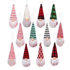 12Pcs Christmas Gnome Ornaments Christmas Tree Decorations Hanging Christmas Ornaments Set Handmade Plush Gnomes Santa Elf Christmas Home Decorat
