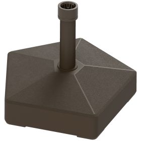 Patio Umbrella Base Holder, Heavy Duty Outdoor Umbrella Stand Base, Filled Up To 42lbs With Stand Or 33lbs With Water For Garden, Poolside, Brown (Color: BROWN)