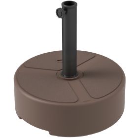 Round Patio Umbrella Base Holder, Heavy Duty Outdoor Umbrella Stand Base, Filled Up To 44lbs With Stand Or 40lbs With Water For Garden, Poolside, (Color: BROWN)