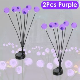 2Packs/4Packs Solar Scary Eyeballs Lights Outdoor Halloween Decoration Swaying Light Halloween Path Lights Ornaments with Total 12LED IP65 Waterp (Product type: 2Pcs Purple)