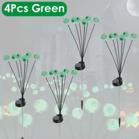 2Packs/4Packs Solar Scary Eyeballs Lights Outdoor Halloween Decoration Swaying Light Halloween Path Lights Ornaments with Total 12LED IP65 Waterp (Product type: 4Pcs Green)