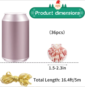 Seashells For Crafting Christmas Ornaments 24pcs 2-3 Inch Hanging Sea Shells Natural White Scallop Shells For Crafts (Option: Hanging Sea Shells)